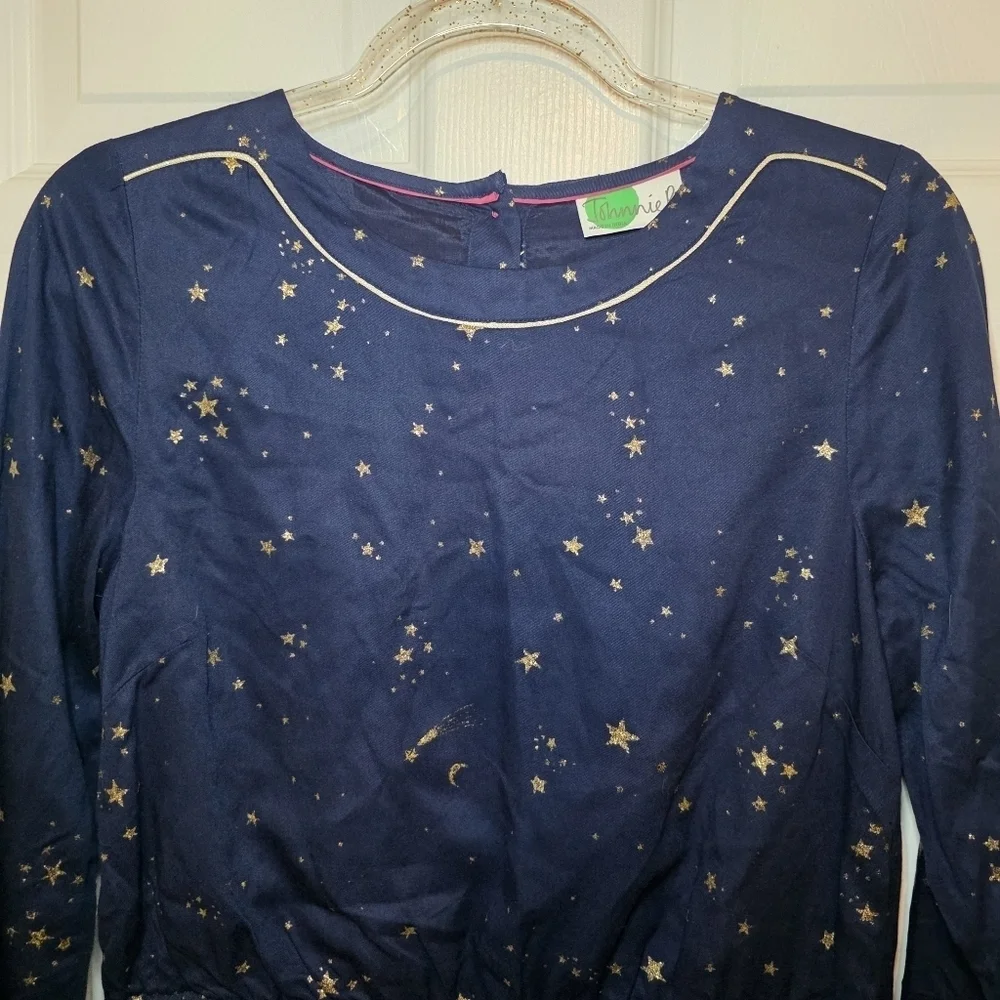 Johnnie B Boden Girls Dress Blue Stars Long Sleeve Size 15-16Y